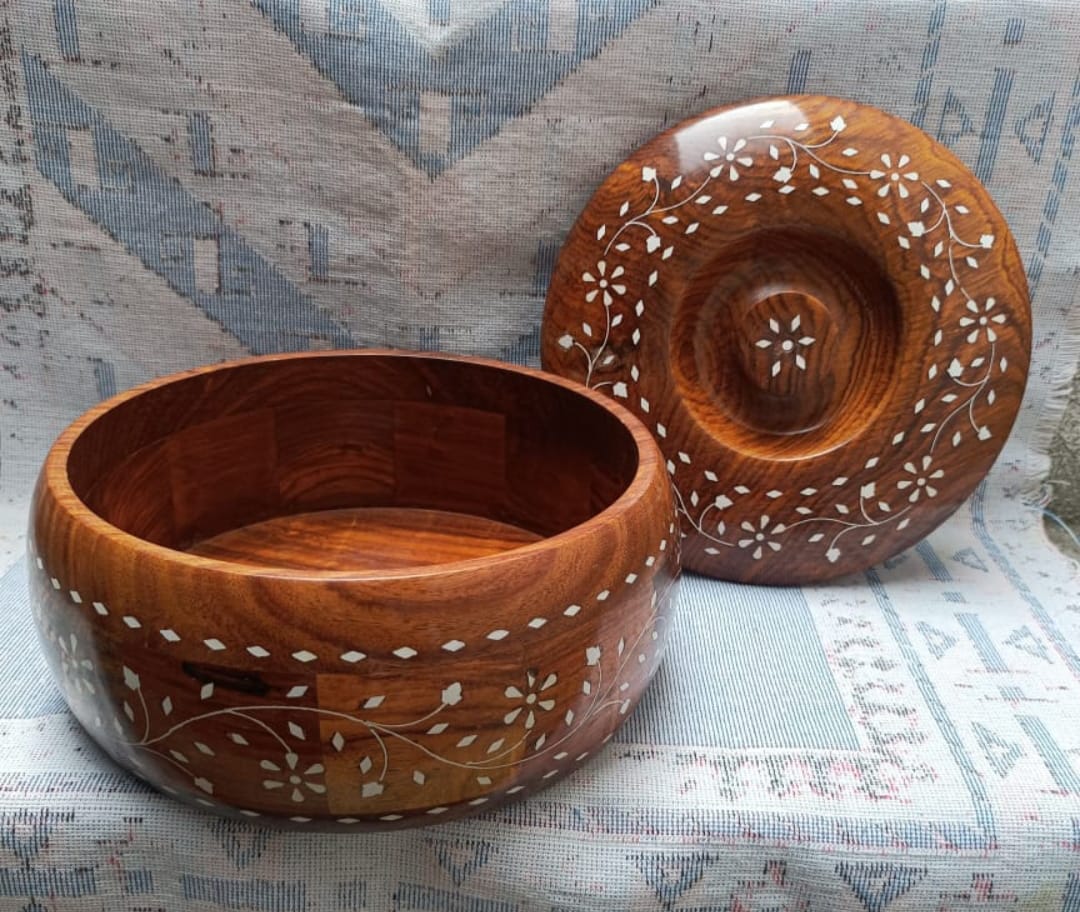 Handcrafted Sheesham Wood Inlay Box with Lid