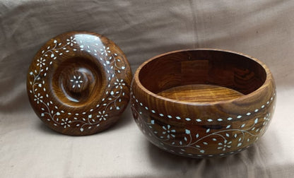 Handcrafted Sheesham Wood Inlay Box with Lid